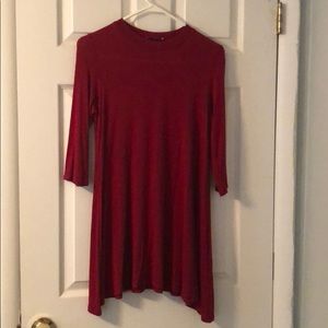 Red 3 quarter length dress